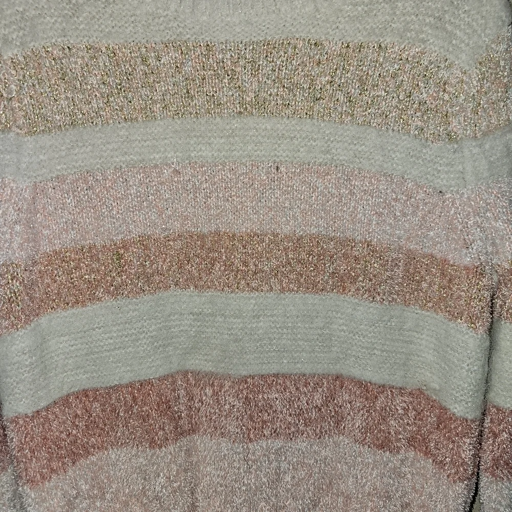 Cozy Striped Kids Sweater - Pink and Cream